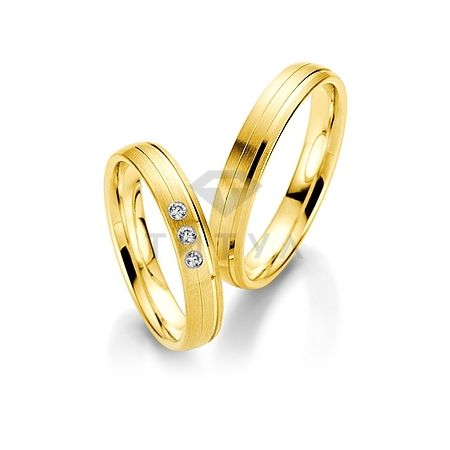Т-27481 золотые парные обручальные кольца (ширина 4 мм.) (цена за пару)