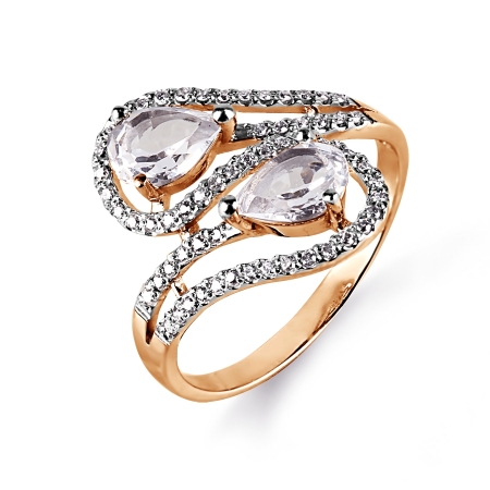 Золотое кольцо с топазами и бриллиантами