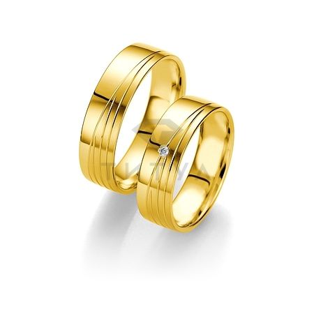 Т-27502 золотые парные обручальные кольца (ширина 6 мм.) (цена за пару)