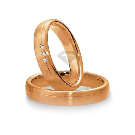 Т-28192 золотые парные обручальные кольца (ширина 4 мм.) (цена за пару)