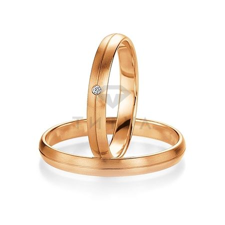 Т-26743 золотые парные обручальные кольца (ширина 3 мм.) (цена за пару)