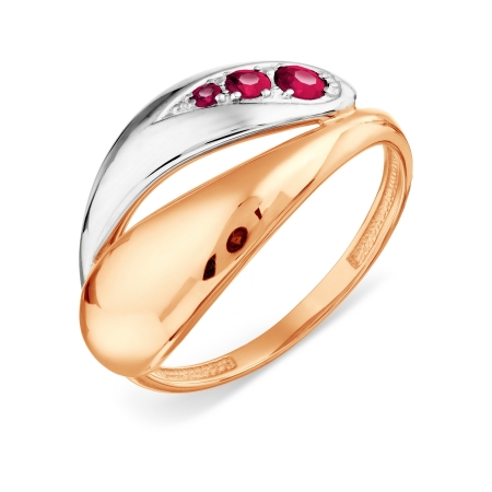 Кольцо из комбинированного золота с рубином