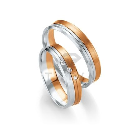 Т-27170 золотые парные обручальные кольца (ширина 5 мм.) (цена за пару)