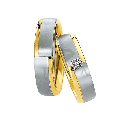 Т-28902 золотые парные обручальные кольца (ширина 6 мм.) (цена за пару)