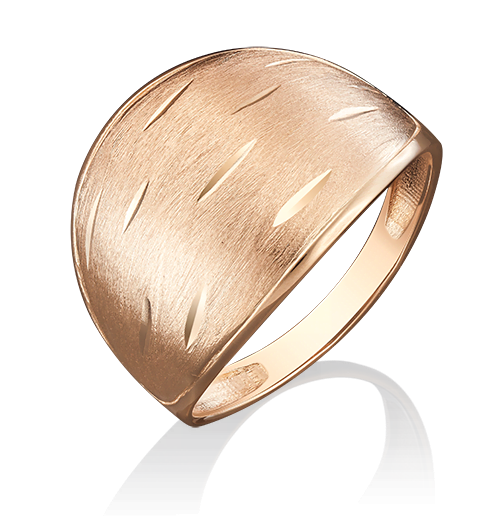Золотое кольцо без камней с алмазной гранью
