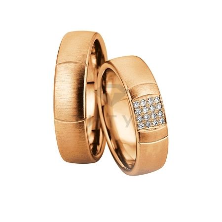 Т-28534 золотые парные обручальные кольца (ширина 6 мм.) (цена за пару)