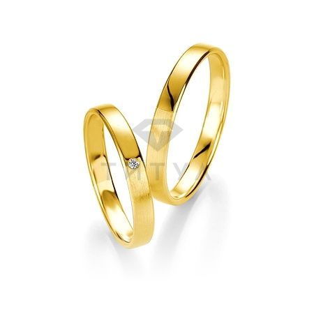 Т-26752 золотые парные обручальные кольца (ширина 3 мм.) (цена за пару)