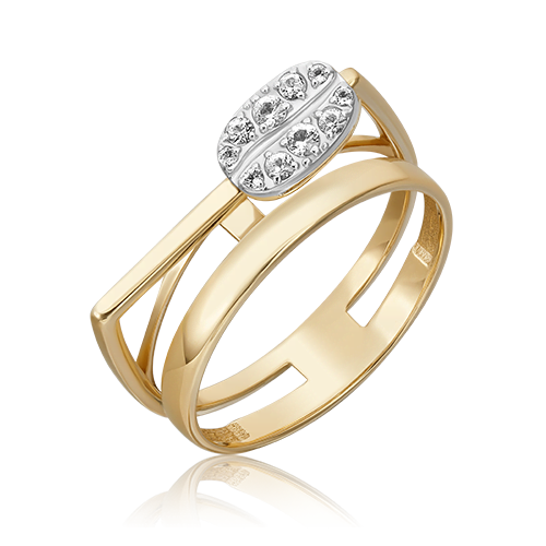 Кольцо из комбинированного золота c топазом