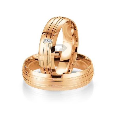 Т-27141 золотые парные обручальные кольца (ширина 5 мм.) (цена за пару)