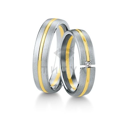 Т-28456 золотые парные обручальные кольца (ширина 5 мм.) (цена за пару)