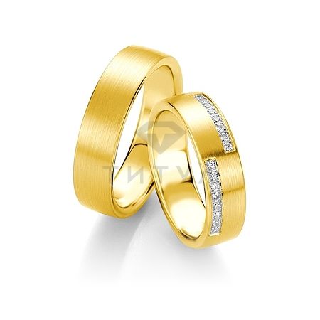Т-28898 золотые парные обручальные кольца (ширина 6 мм.) (цена за пару)
