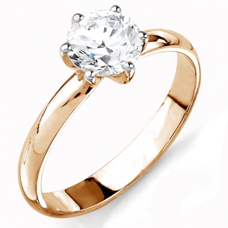 Т141013262-1,0 золотое кольцо с бриллиантом