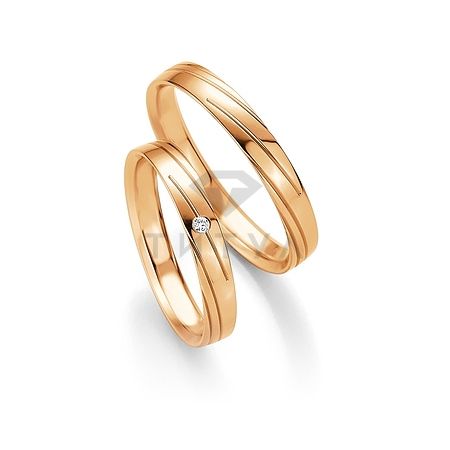 Т-27155 золотые парные обручальные кольца (ширина 3 мм.) (цена за пару)