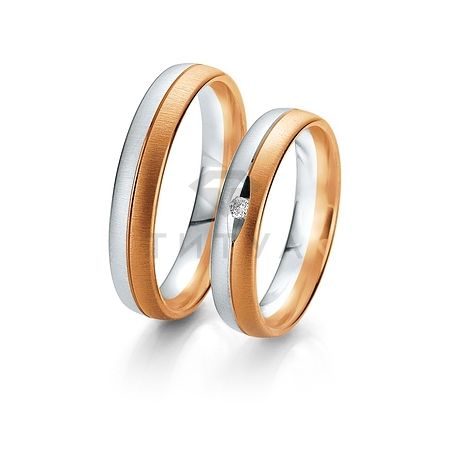 Т-27279 золотые парные обручальные кольца (ширина 4 мм.) (цена за пару)
