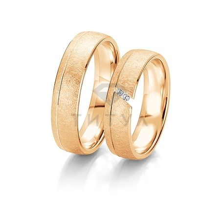 Т-28205 золотые парные обручальные кольца (ширина 5 мм.) (цена за пару)