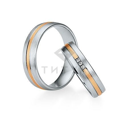 Т-28122 золотые парные обручальные кольца (ширина 5 мм.) (цена за пару)