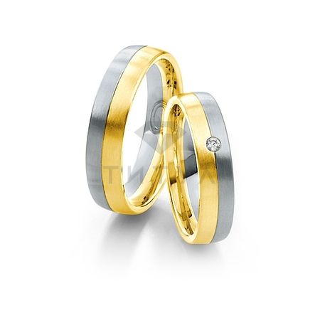 Т-28053 золотые парные обручальные кольца (ширина 5 мм.) (цена за пару)