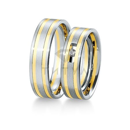 Т-28628 золотые парные обручальные кольца (ширина 6 мм.) (цена за пару)