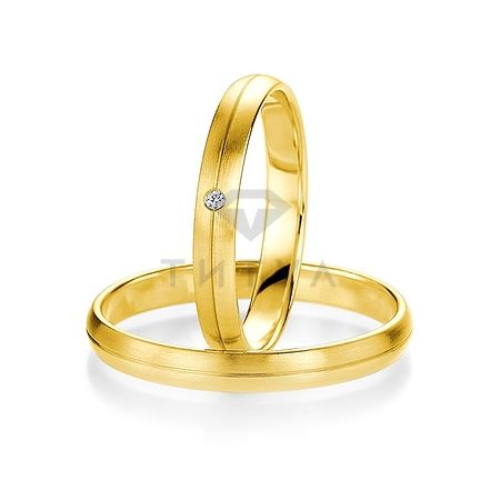 Т-26833 золотые парные обручальные кольца (ширина 3 мм.) (цена за пару)