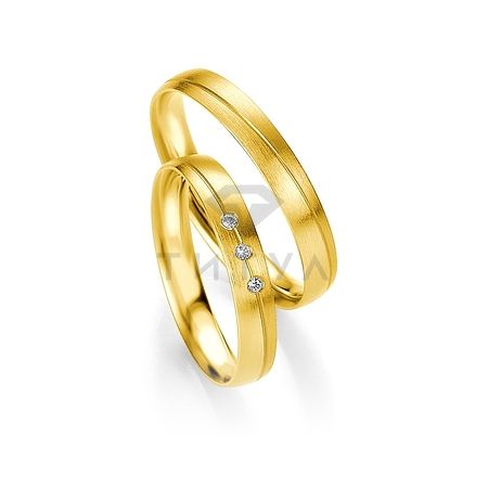 Т-27332 золотые парные обручальные кольца (ширина 3 мм.) (цена за пару)