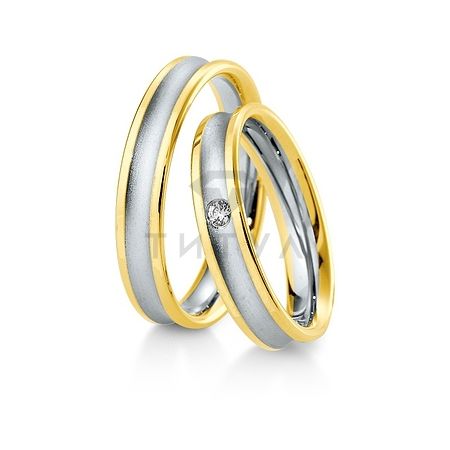 Т-27854 золотые парные обручальные кольца (ширина 4 мм.) (цена за пару)