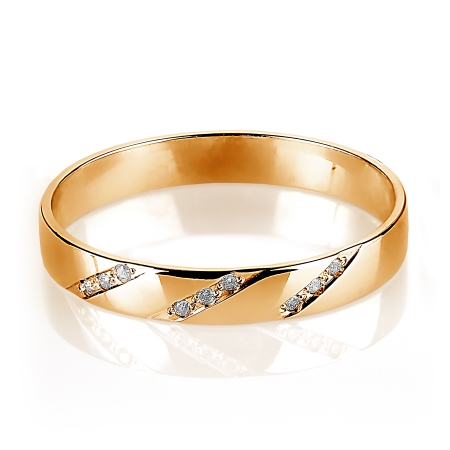 Т101013788 золотое кольцо обручальное с бриллиантами