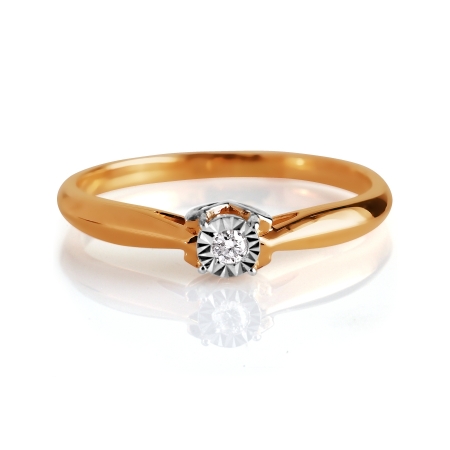 Т145616128 золотое кольцо с бриллиантом