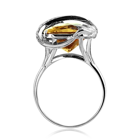 Т331014146 кольцо из белого золота с кварцем, бриллиантами