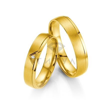 Т-26994 золотые парные обручальные кольца (ширина 4 мм.) (цена за пару)