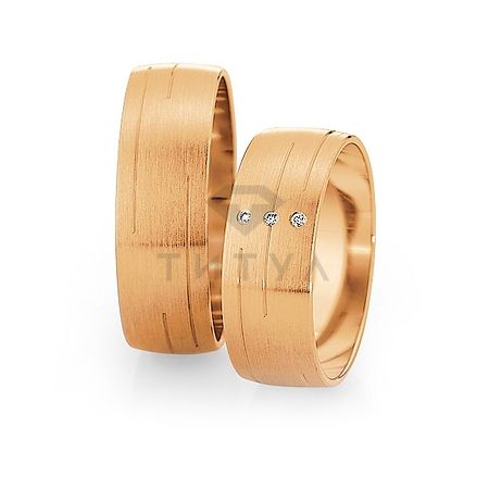 Т-27203 золотые парные обручальные кольца (ширина 7 мм.) (цена за пару)