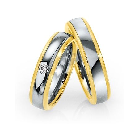 Т-28654 золотые парные обручальные кольца (ширина 5 мм.) (цена за пару)