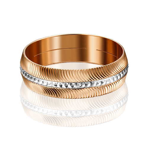 Обручальное кольцо  из комбинированного золота 585 пробы