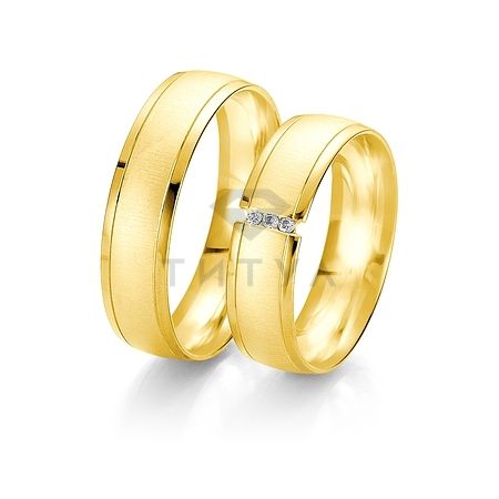 Т-27686 золотые парные обручальные кольца (ширина 6 мм.) (цена за пару)