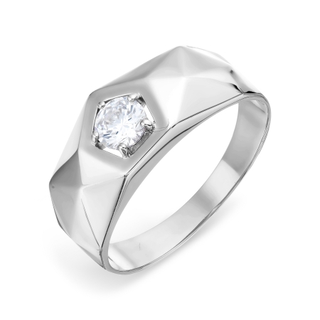 Т302048418 мужское кольцо из белого золота с фианитами
