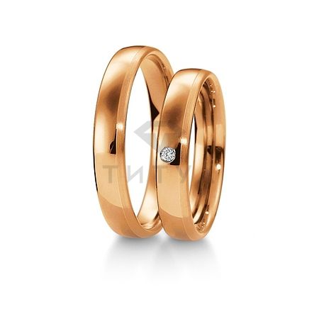 Т-26971 золотые парные обручальные кольца (ширина 4 мм.) (цена за пару)