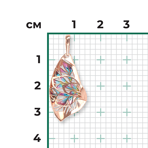 Подвеска из красного золота с эмалью