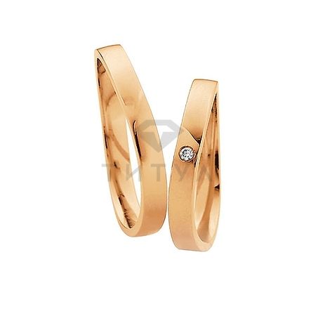 Т-26910 золотые парные обручальные кольца (ширина 4 мм.) (цена за пару)