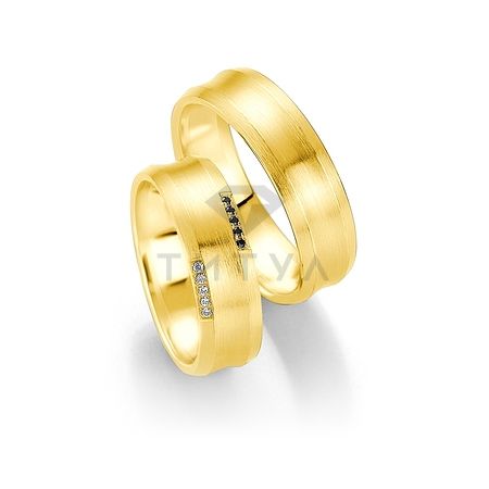 Т-28077 золотые парные обручальные кольца (ширина 6 мм.) (цена за пару)