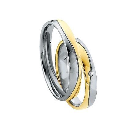 Т-26828 золотые парные обручальные кольца (ширина 3 мм.) (цена за пару)