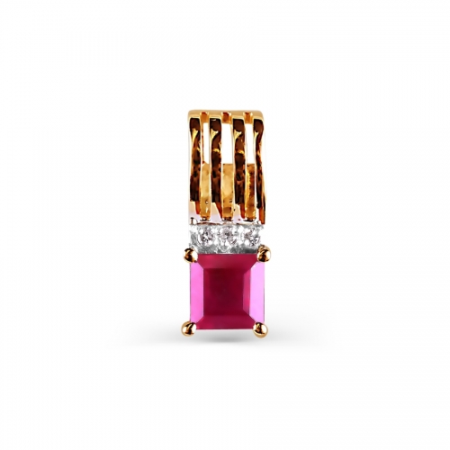 Ювелирный завод Топаз Золотая подвеска с рубином, бриллиантами