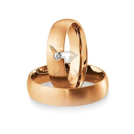 Т-28124 золотые парные обручальные кольца (ширина 5 мм.) (цена за пару)