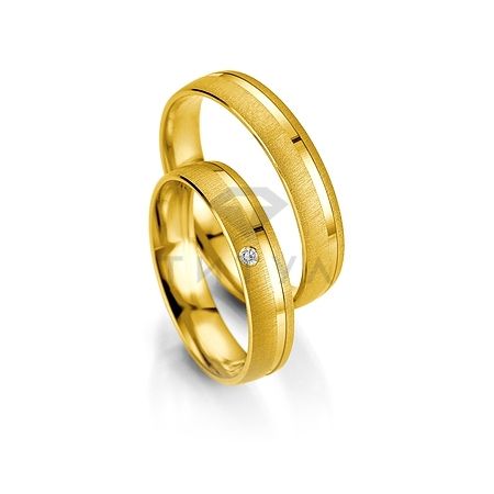 Т-27000 золотые парные обручальные кольца (ширина 4 мм.) (цена за пару)