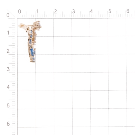 Т103028164 золотые серьги с топазом и фианитами