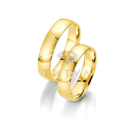 Т-27054 золотые парные обручальные кольца (ширина 5 мм.) (цена за пару)