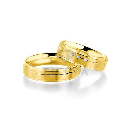 Т-28573 золотые парные обручальные кольца (ширина 5 мм.) (цена за пару)