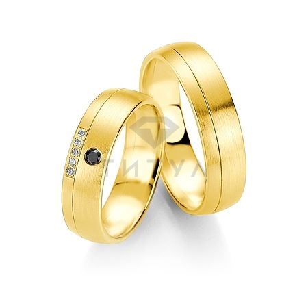 Т-28072 золотые парные обручальные кольца (ширина 6 мм.) (цена за пару)