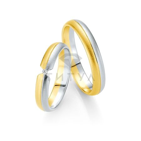 Т-27118 золотые парные обручальные кольца (ширина 4 мм.) (цена за пару)