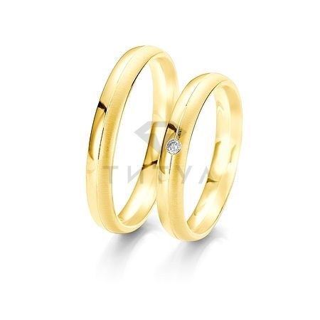 Т-27257 золотые парные обручальные кольца (ширина 3 мм.) (цена за пару)