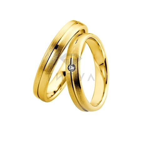 Т-27663 золотые парные обручальные кольца (ширина 4 мм.) (цена за пару)