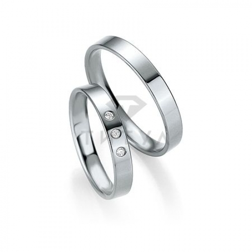 Платиновые парные обручальные кольца (ширина 3 мм.) (цена за пару)